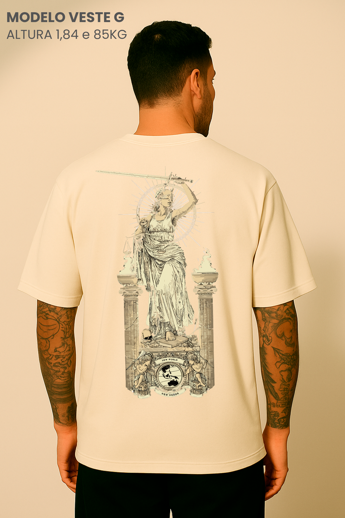 Camiseta Oversized Tshirt Hevor Tarot Justice