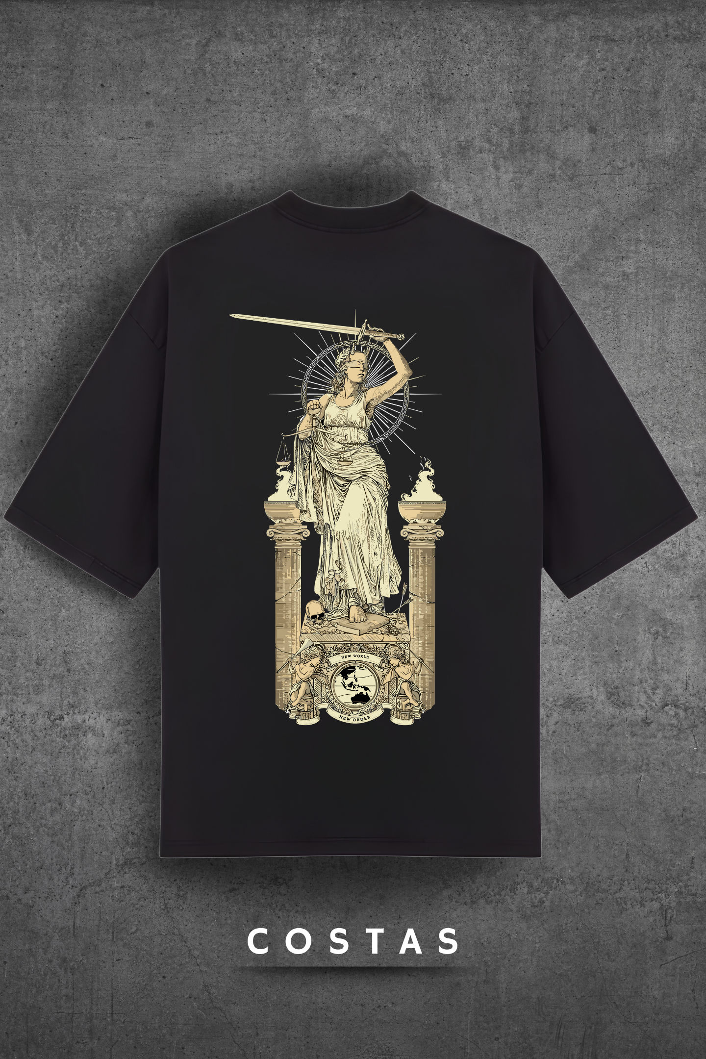 Camiseta Oversized Tshirt Hevor Tarot Justice
