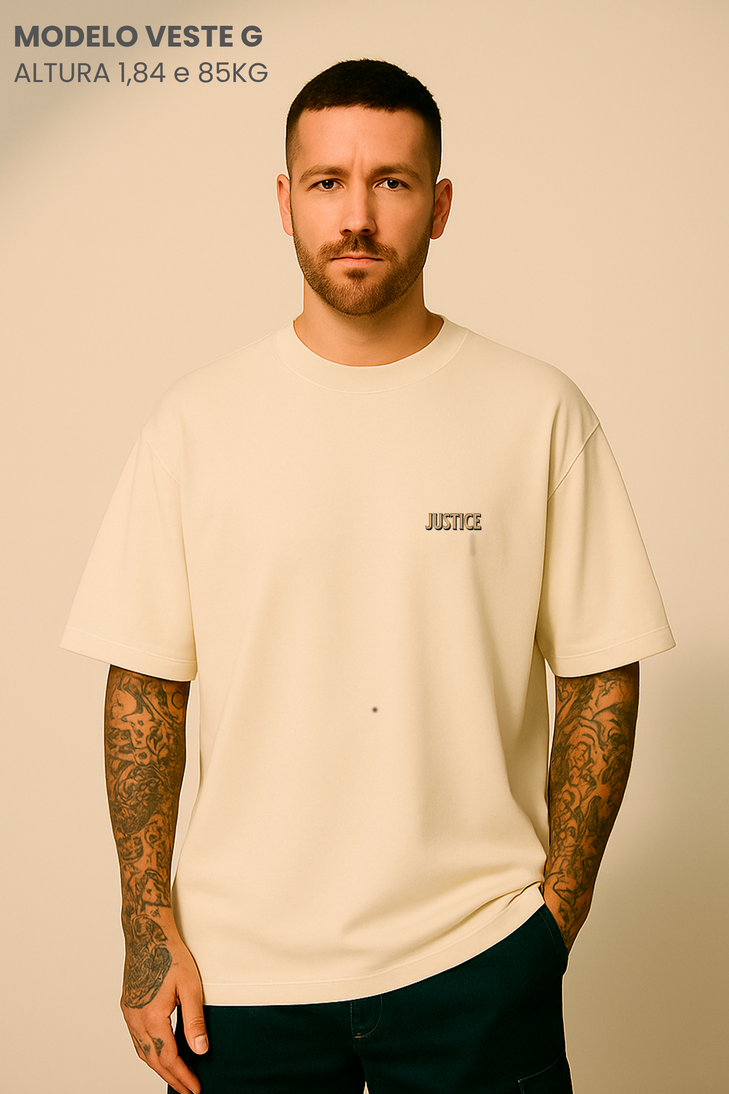 Camiseta Oversized Tshirt Hevor Tarot Justice