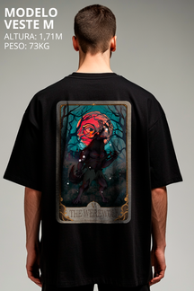 Camiseta Oversized Drop Folclore Brasileiro Lobisomem Hevor