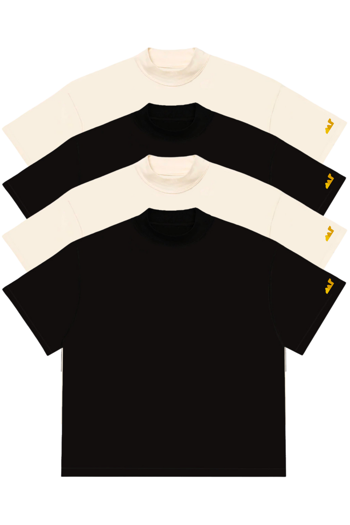 Kit 4 Camisetas Oversized Básica Hevor