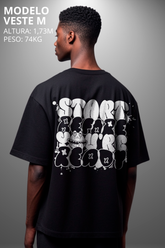 Camiseta Oversized Drop Typography Start Before Hevor
