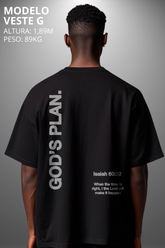Camiseta Oversized Drop Typography God's Plan Hevor