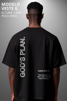 Camiseta Oversized Drop Typography God's Plan Hevor