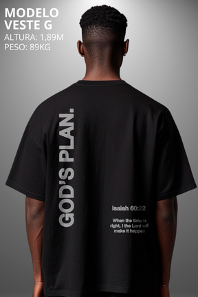 Camiseta Oversized Drop Typography God's Plan Hevor