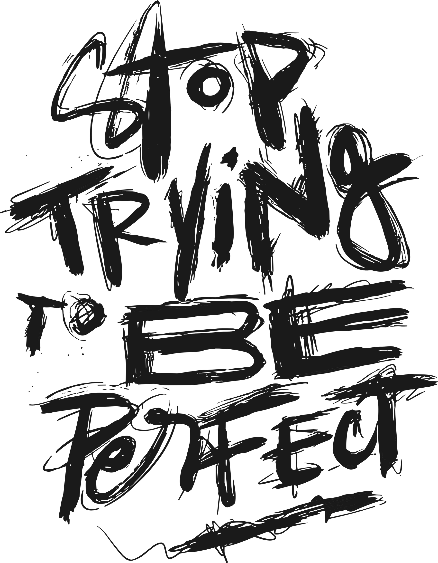 Camiseta Oversized Drop Typography Stop Trying To Be Hevor