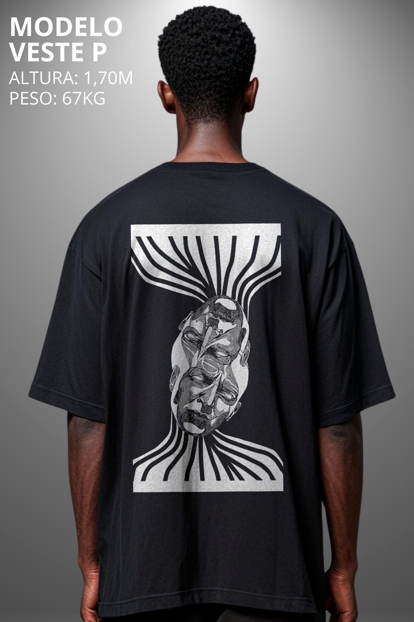 Camiseta Oversized Drop Typography Conection Time Hevor