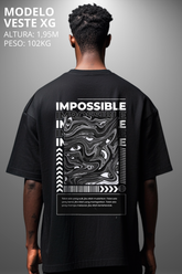 Camiseta Oversized Drop Typography Impossible Hevor