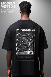 Camiseta Oversized Drop Typography Impossible Hevor