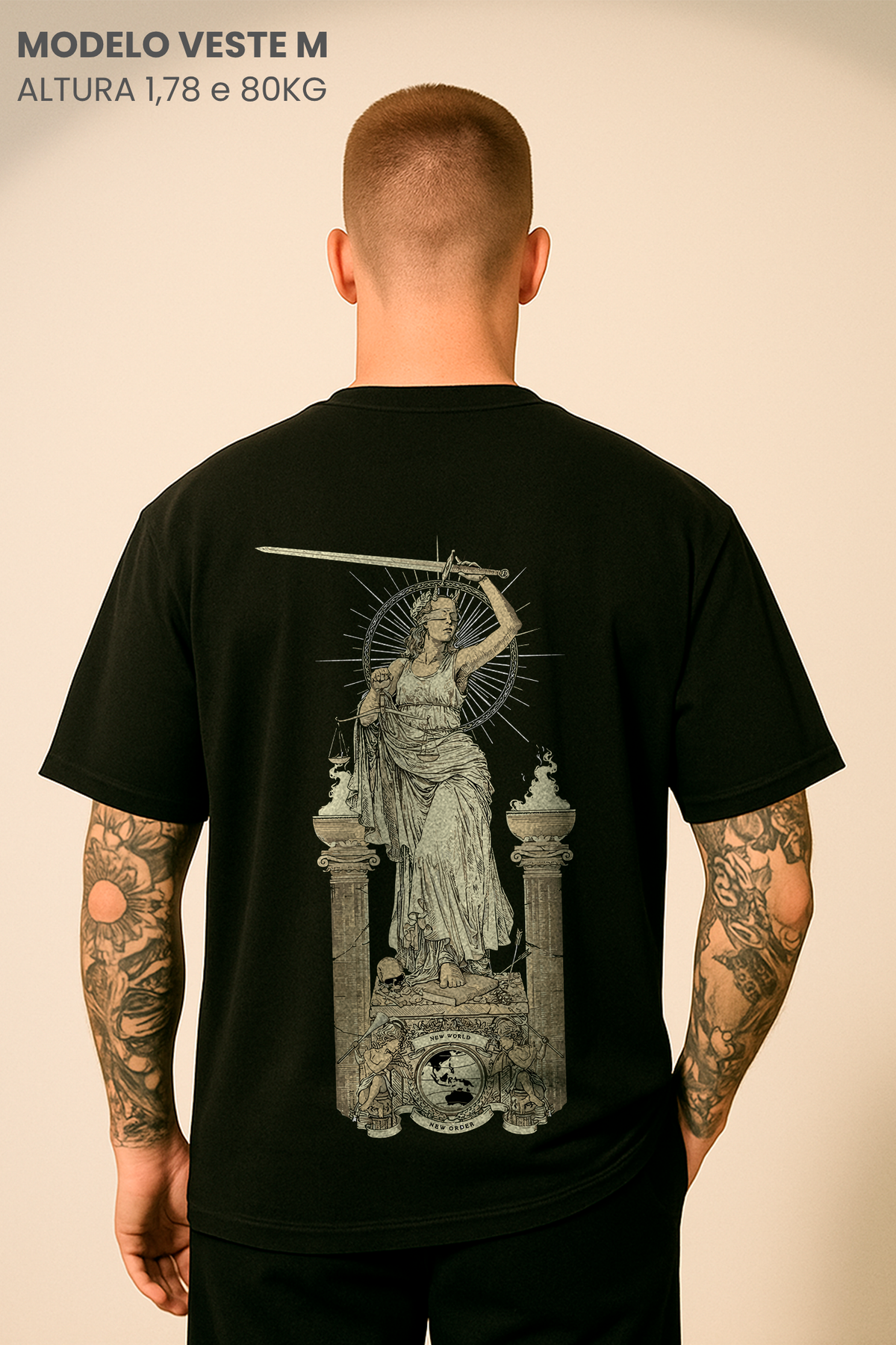 Camiseta Oversized Tshirt Hevor Tarot Justice