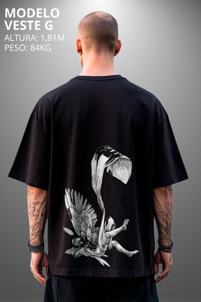 Camiseta Oversized Tshirt Hevor Tarot Anjo Caído