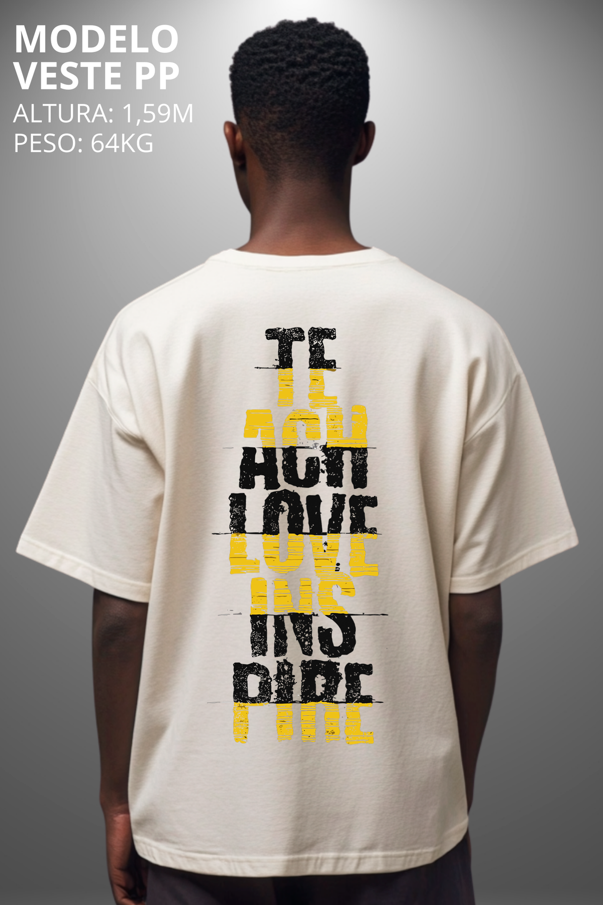 Camiseta Oversized Drop Typography Teach Hevor