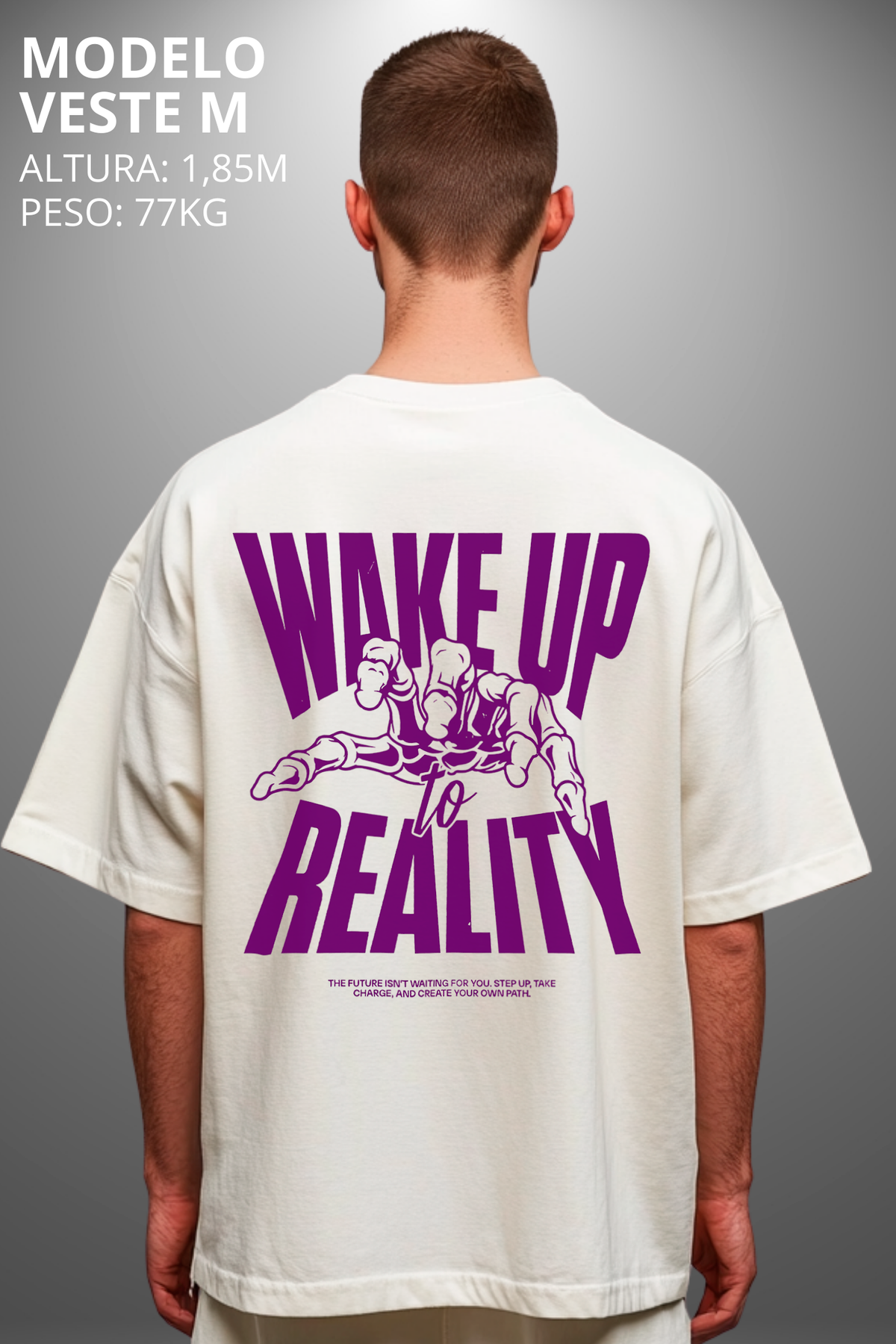 Camiseta Oversized Drop Typography Wake Up Hevor