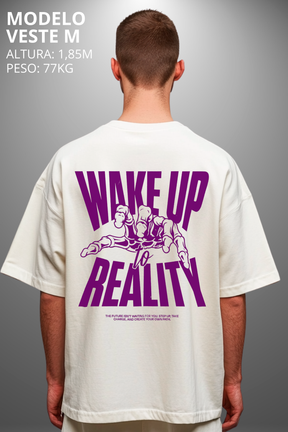 Camiseta Oversized Drop Typography Wake Up Hevor