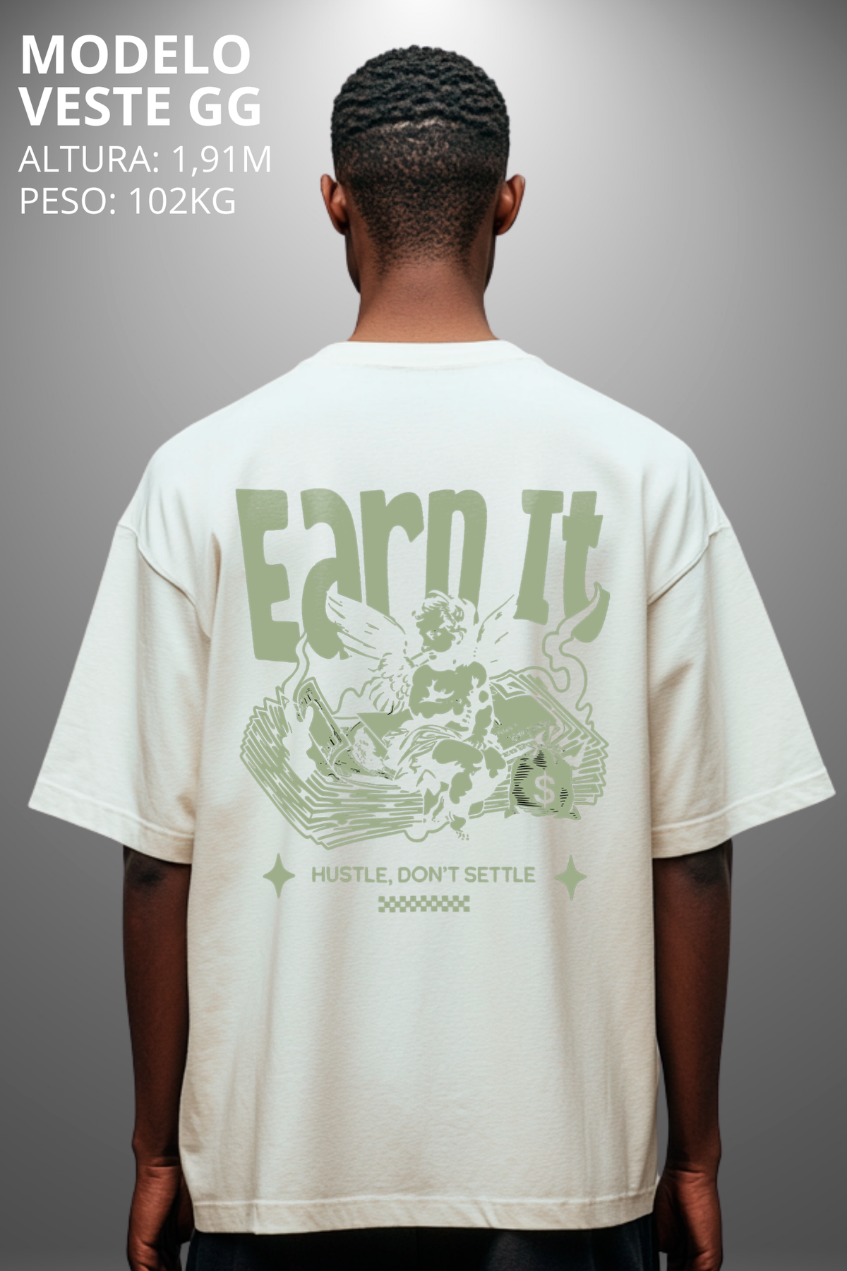 Camiseta Oversized Drop Typography Eard It Hevor