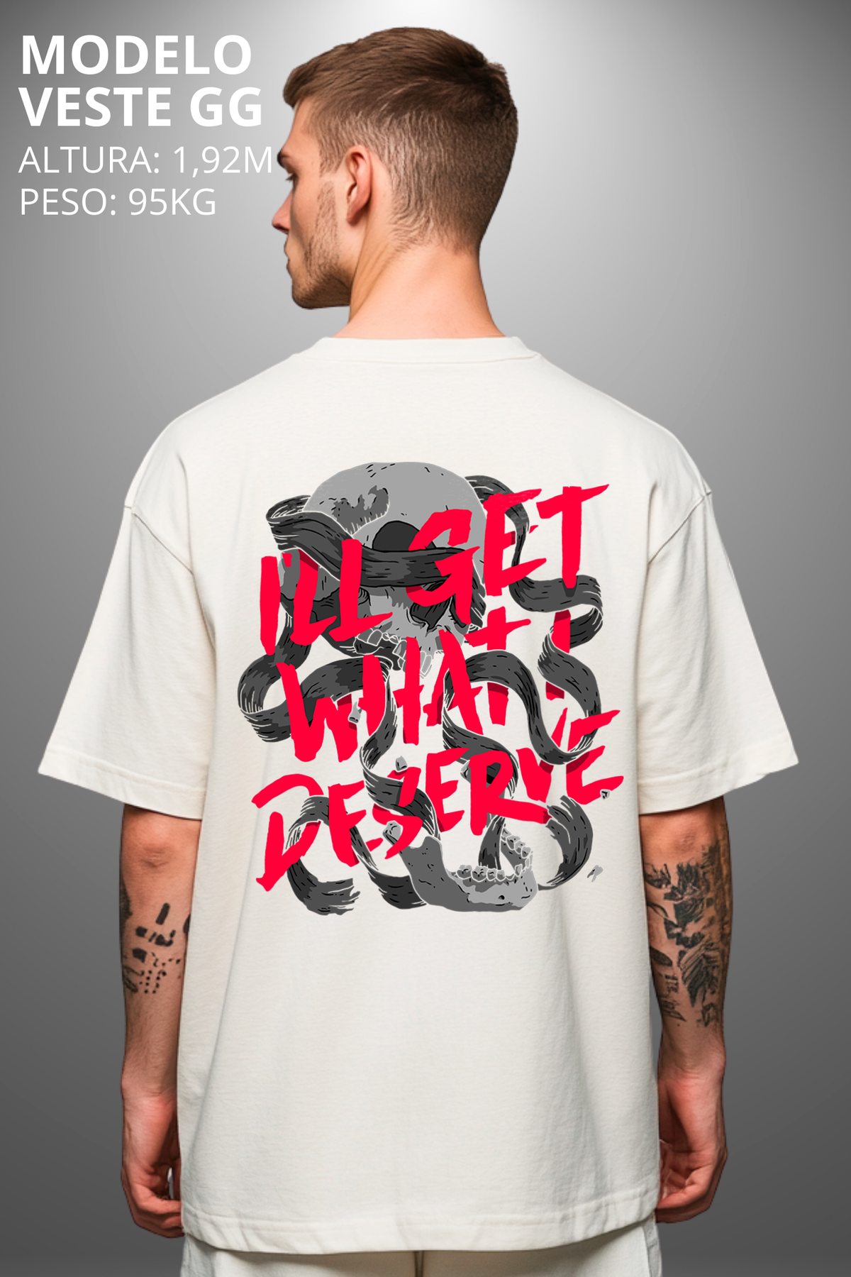 Camiseta Oversized Drop Typography ILL Get Hevor