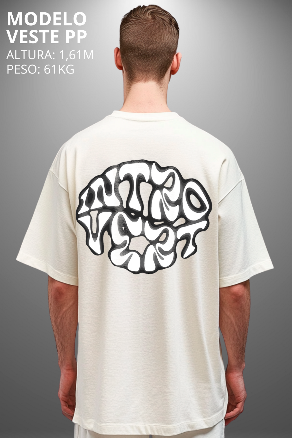 Camiseta Oversized Drop Typography Intro Get Hevor