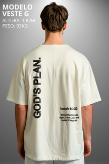 Camiseta Oversized Drop Typography God's Plan Hevor