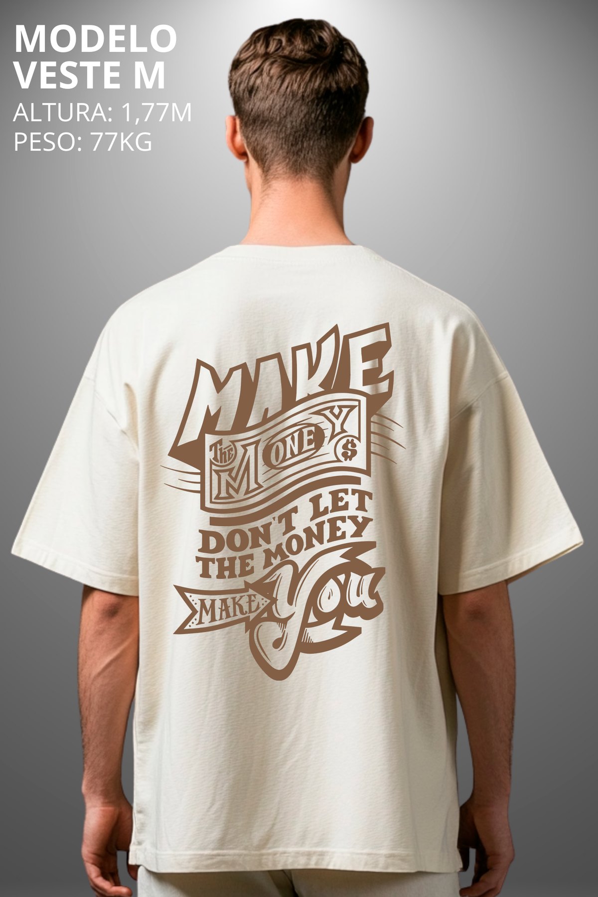Camiseta Oversized Drop Typography Make You Hevor