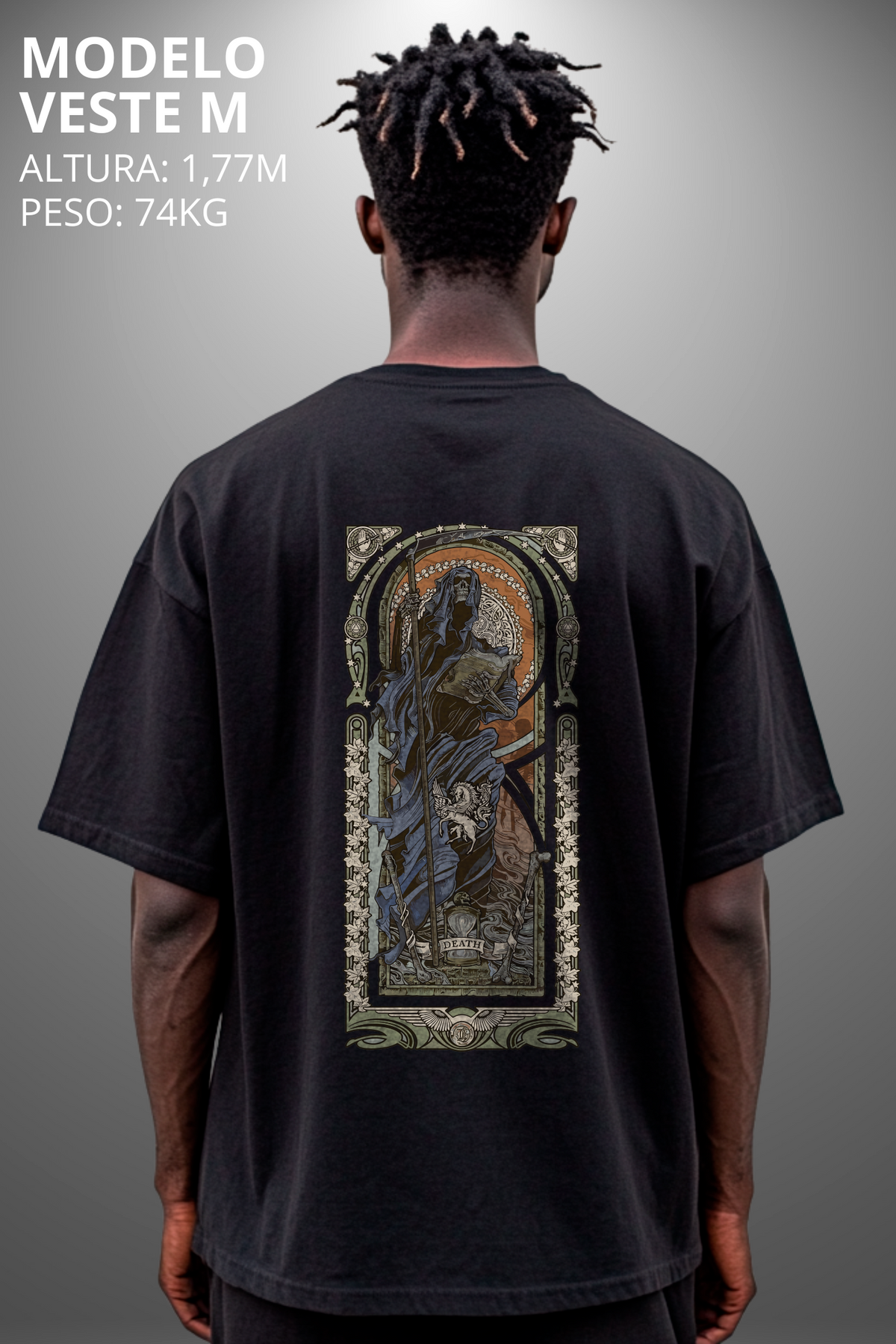 Camiseta Oversized Tshirt Hevor Tarot Death