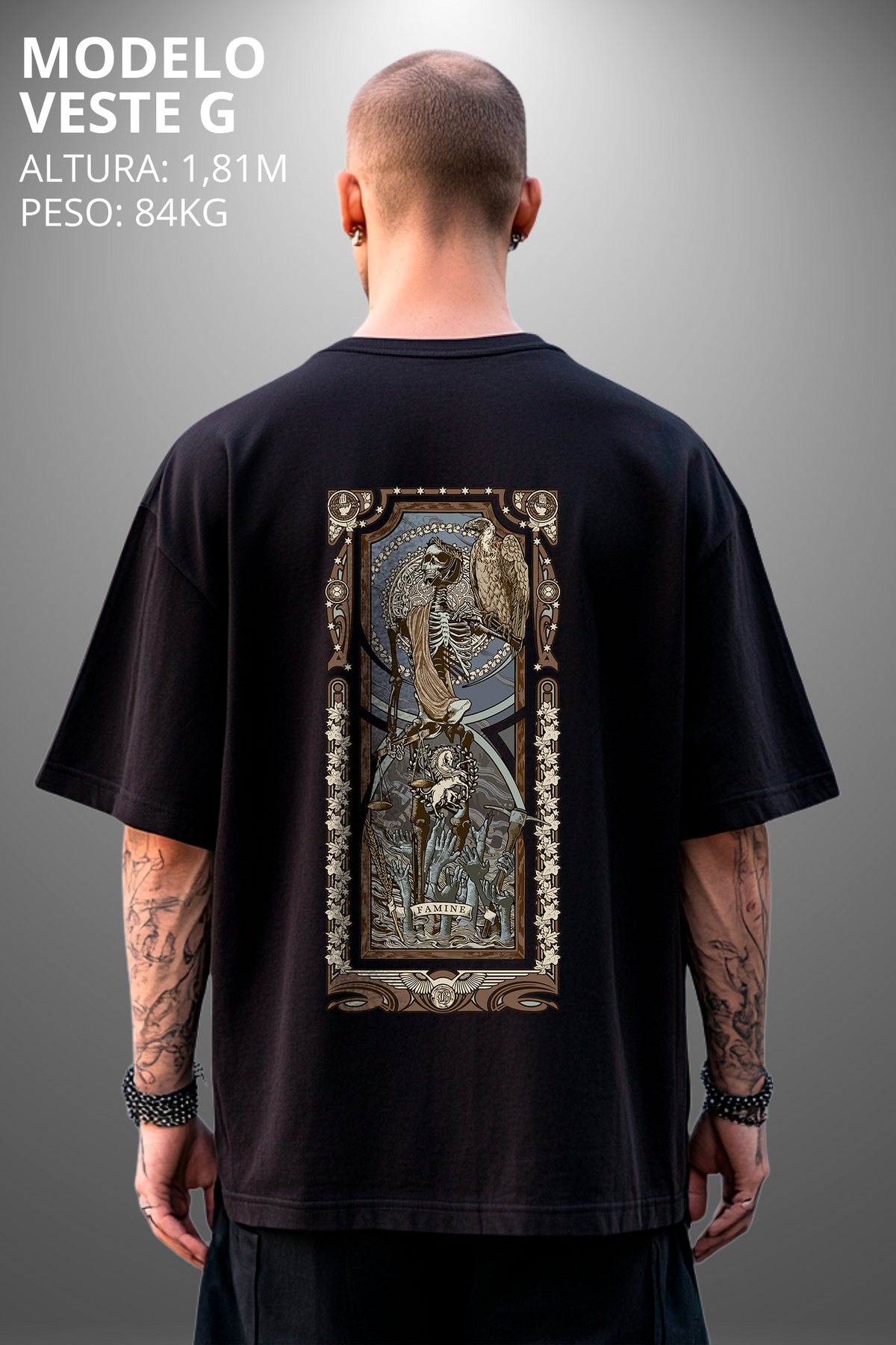Camiseta Oversized Tshirt Hevor Tarot Famine