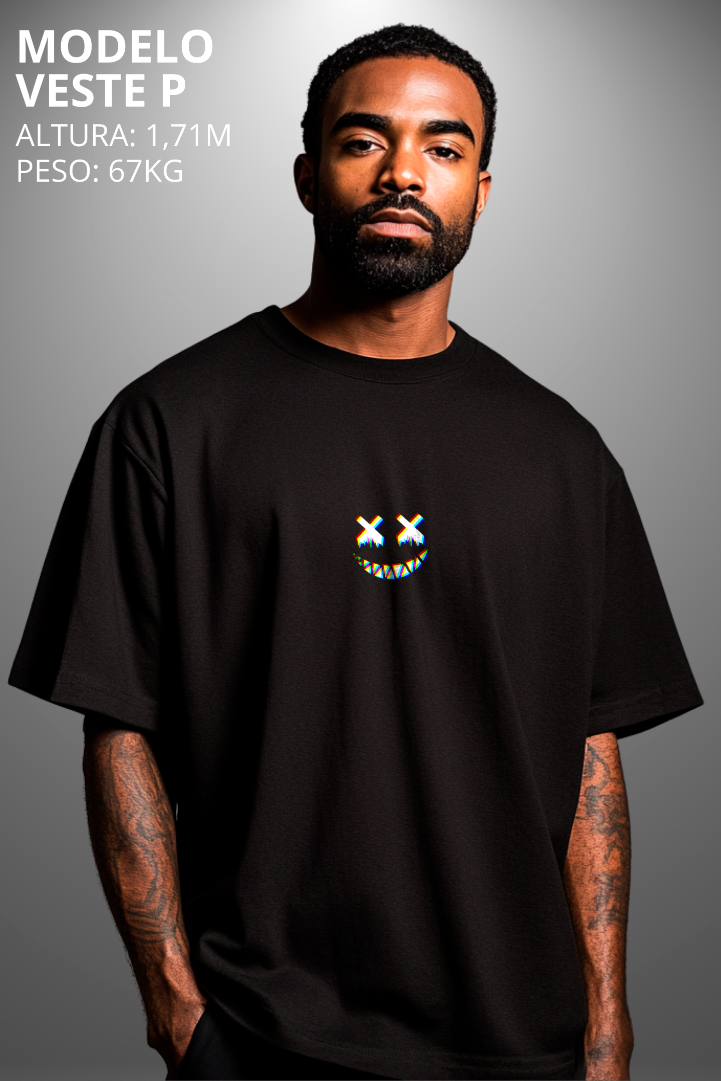 Camiseta Oversized Drop Typography The Box Hevor