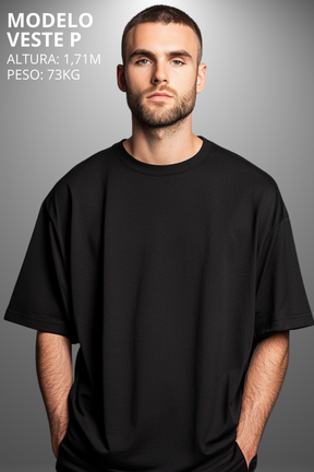 Camiseta Oversized Drop Typography Bullet Hevor