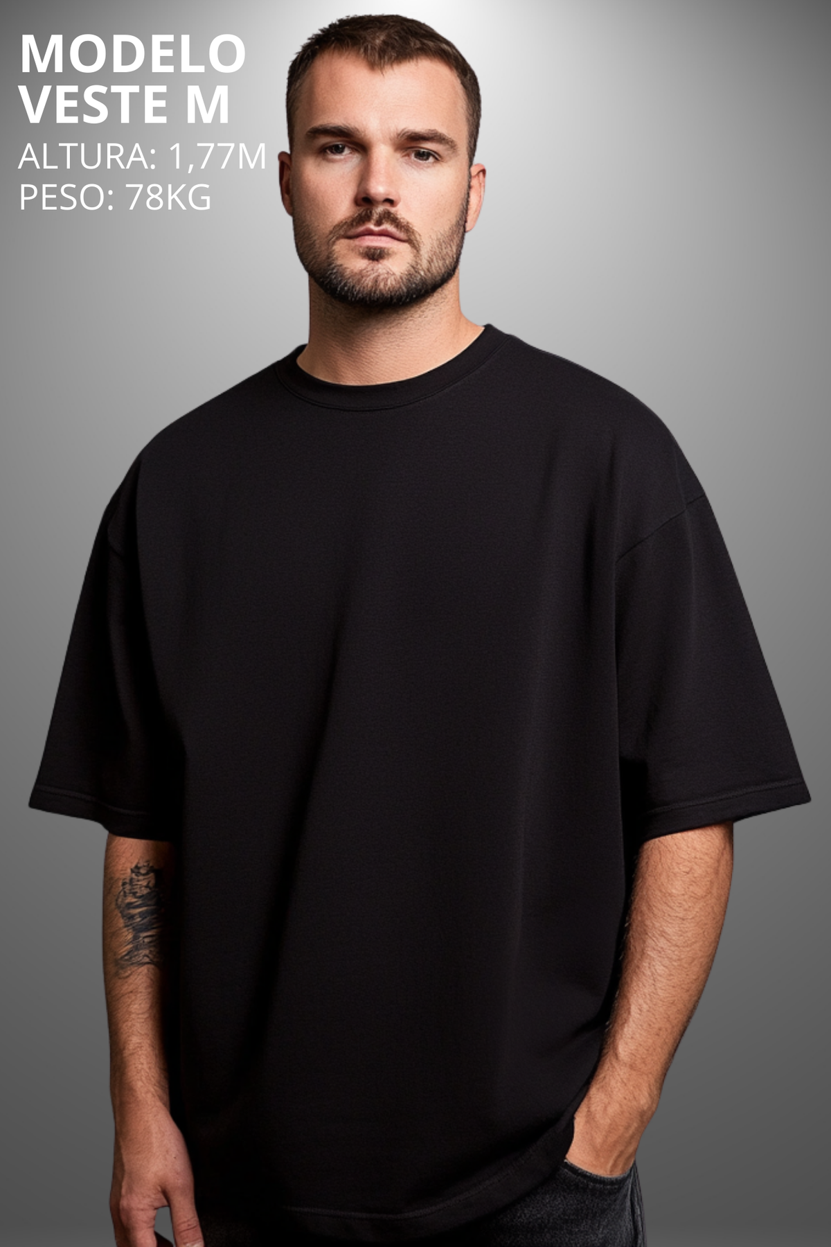 Camiseta Oversized Drop Typography Impossible Hevor