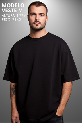 Camiseta Oversized Drop Typography Impossible Hevor