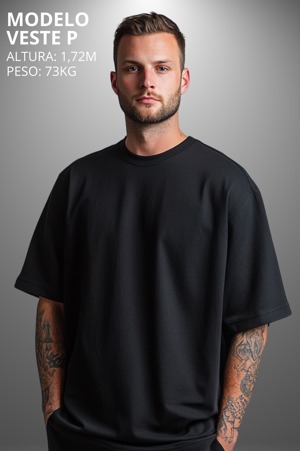 Camiseta Oversized Drop Typography Conection Time Hevor