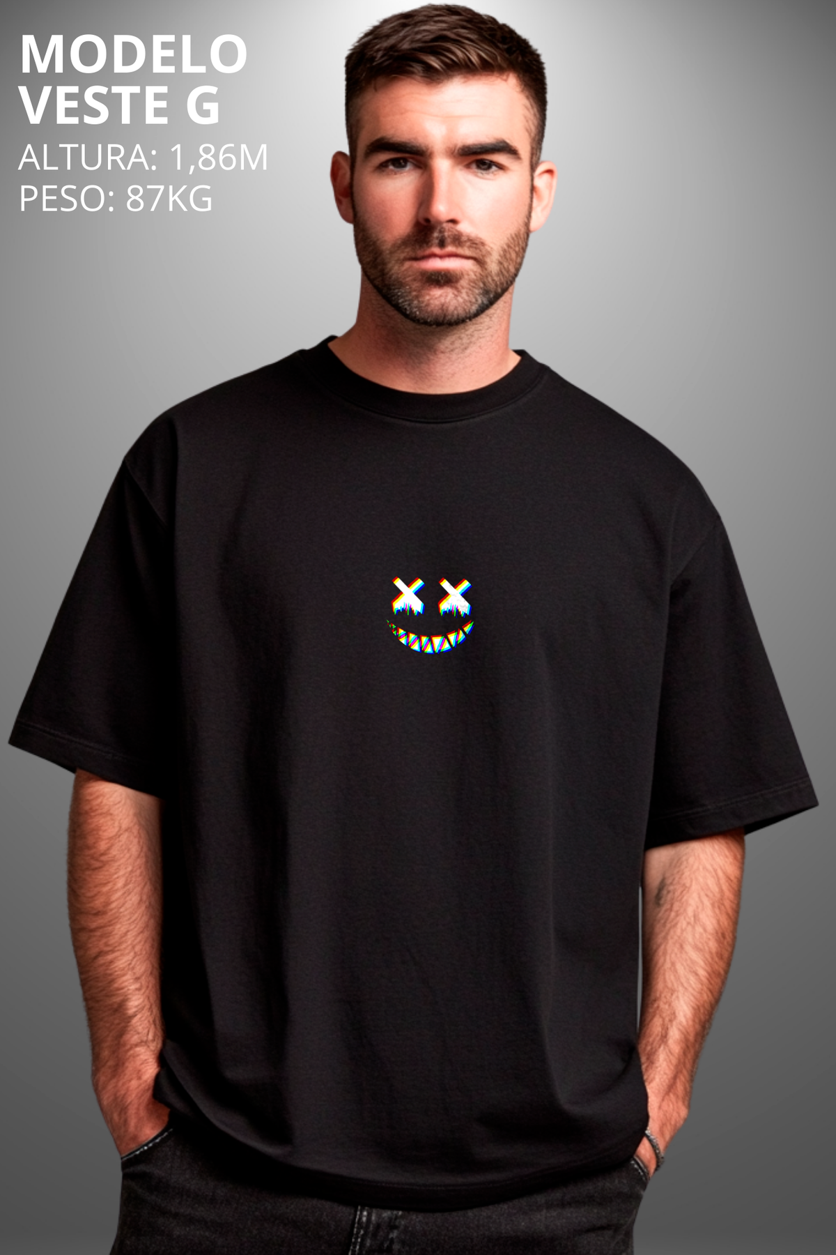 Camiseta Oversized Drop Typography The Box Hevor