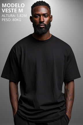 Camiseta Oversized Drop Typography Impossible Hevor