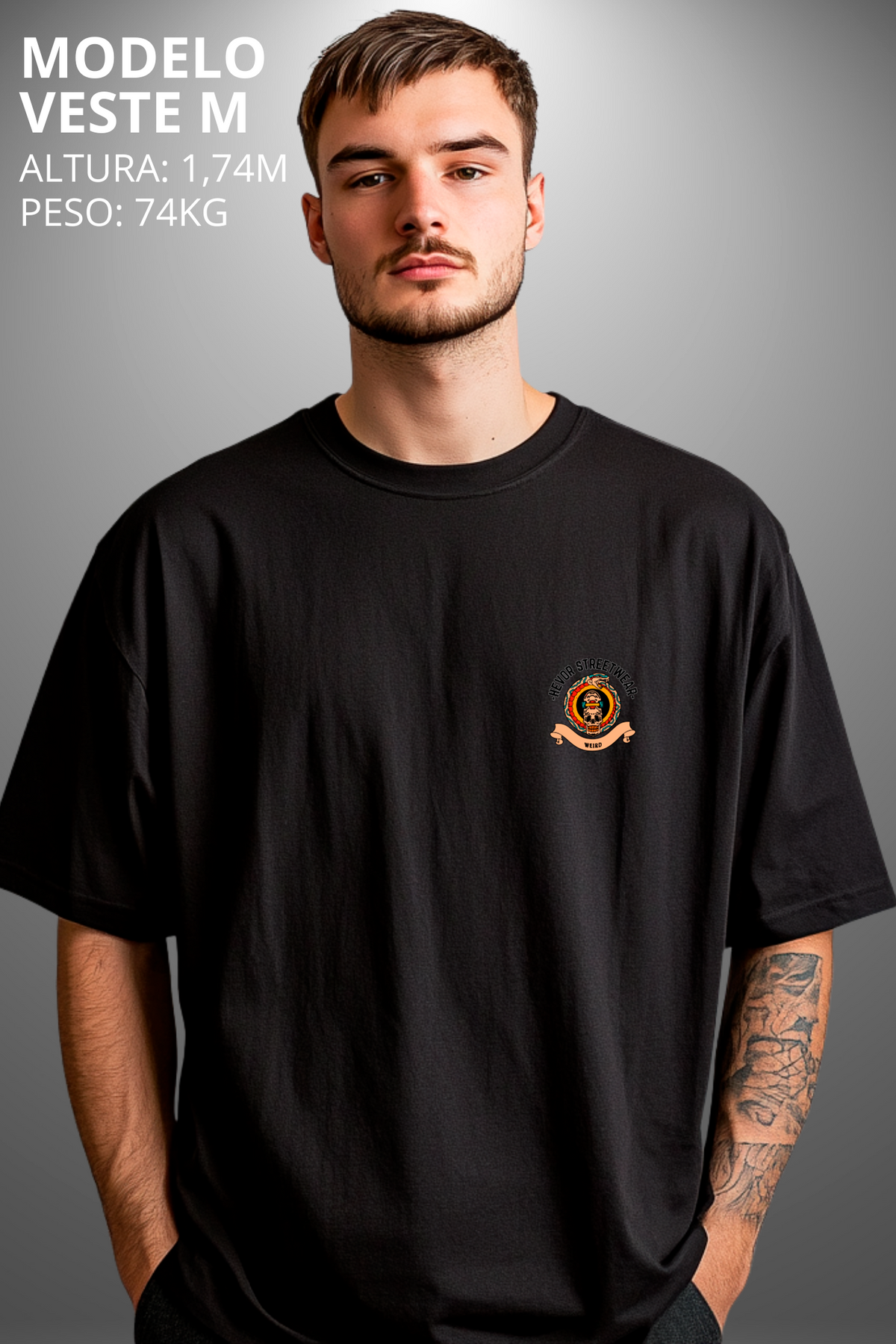 Camiseta Oversized Tshirt Hevor Tarot Nine of Pumpkins