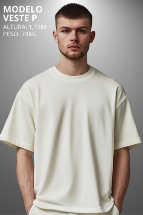 Camiseta Oversized Drop Typography Start Before Hevor