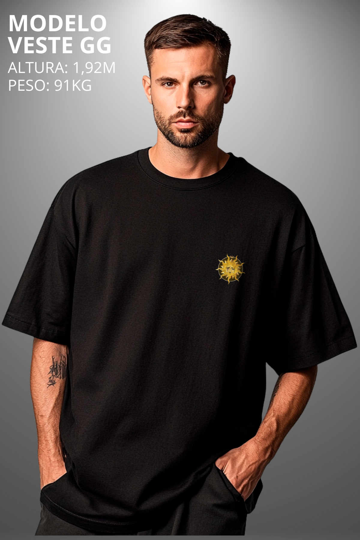 Camiseta Oversized Tshirt Hevor Exclusive Moon Sun