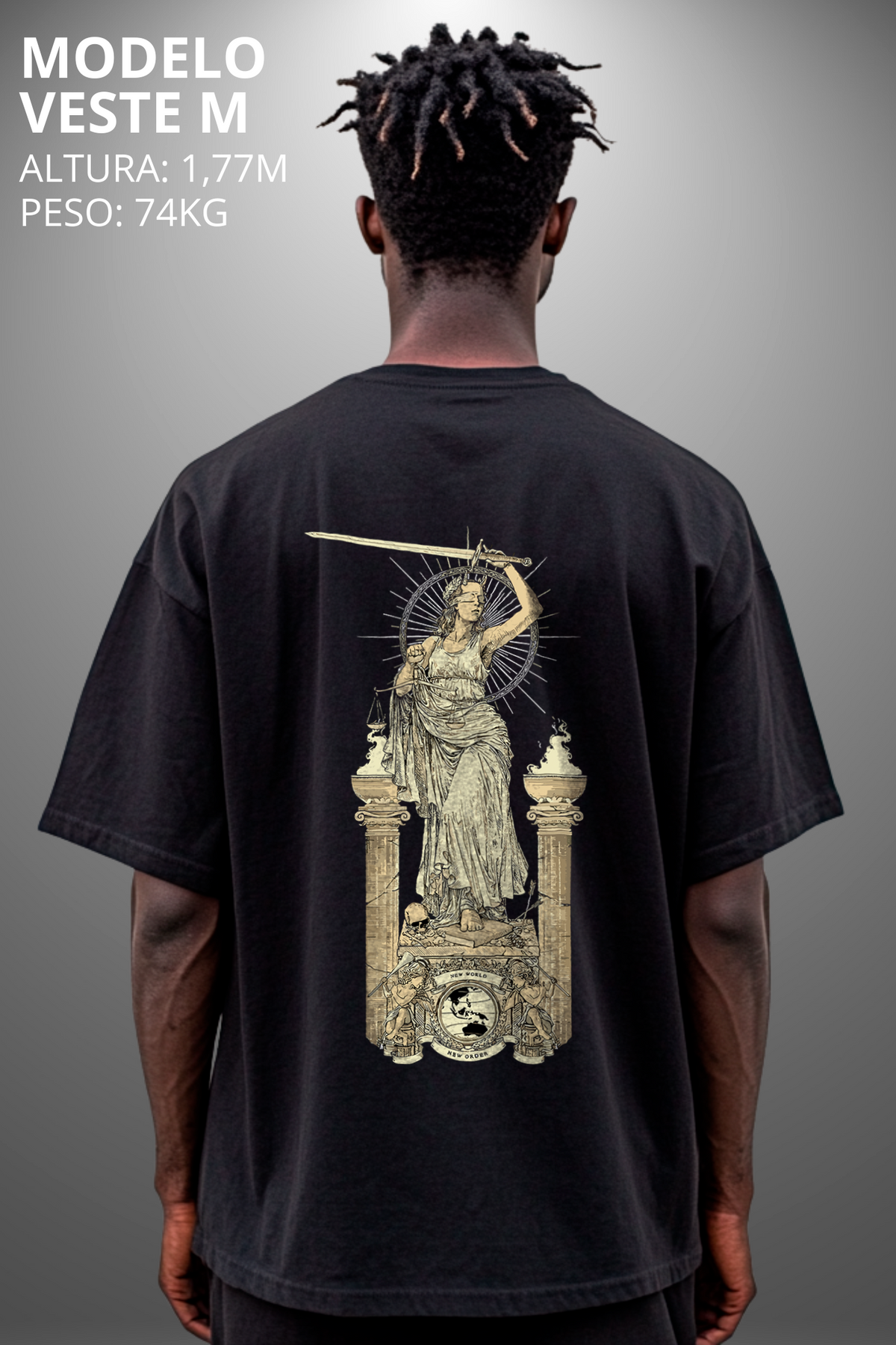 Camiseta Oversized Tshirt Hevor Tarot Justice