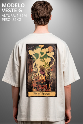 Camiseta Oversized Tshirt Hevor Tarot Six of Spirits
