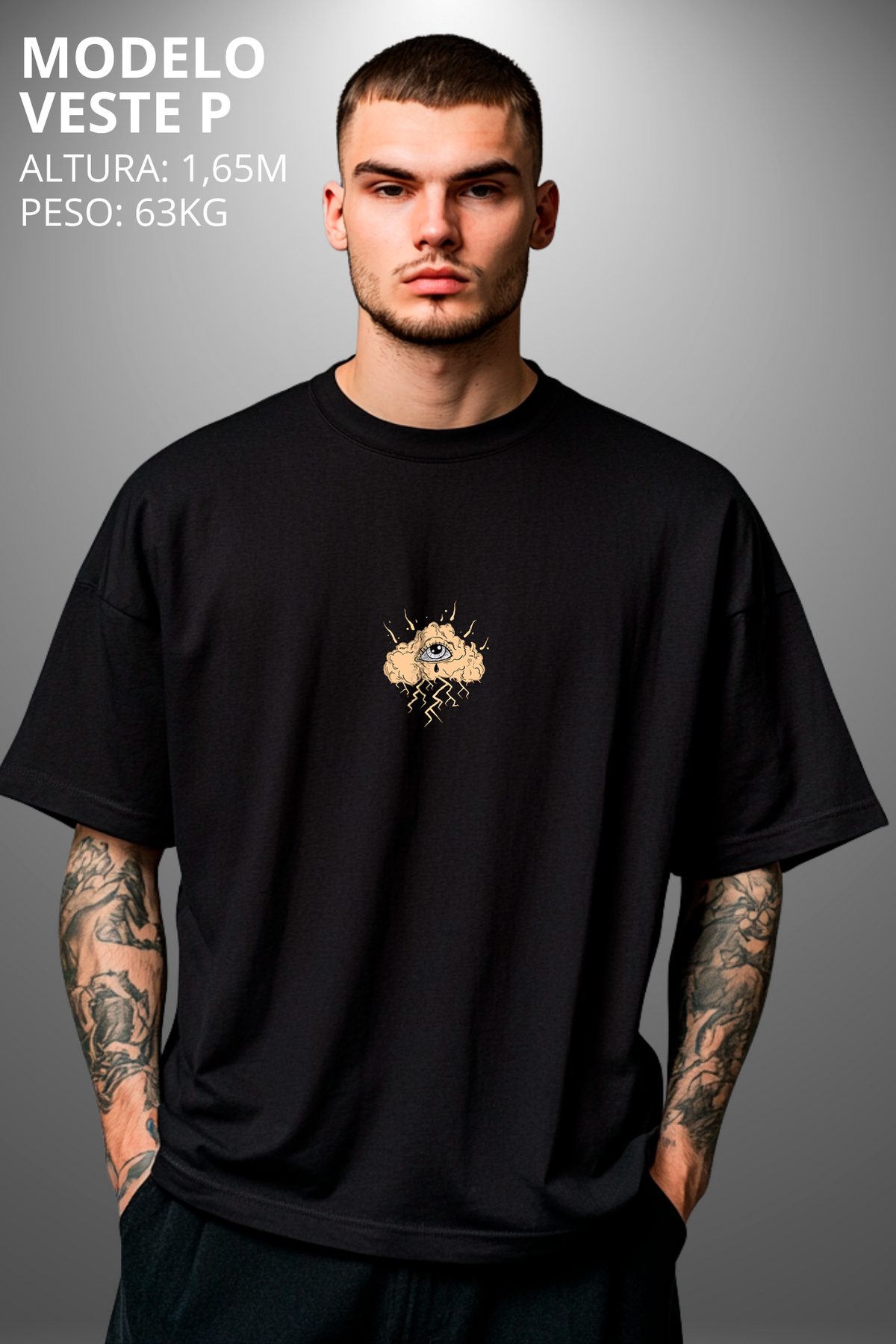 Camiseta Oversized Tshirt Hevor Despojada Tempestade