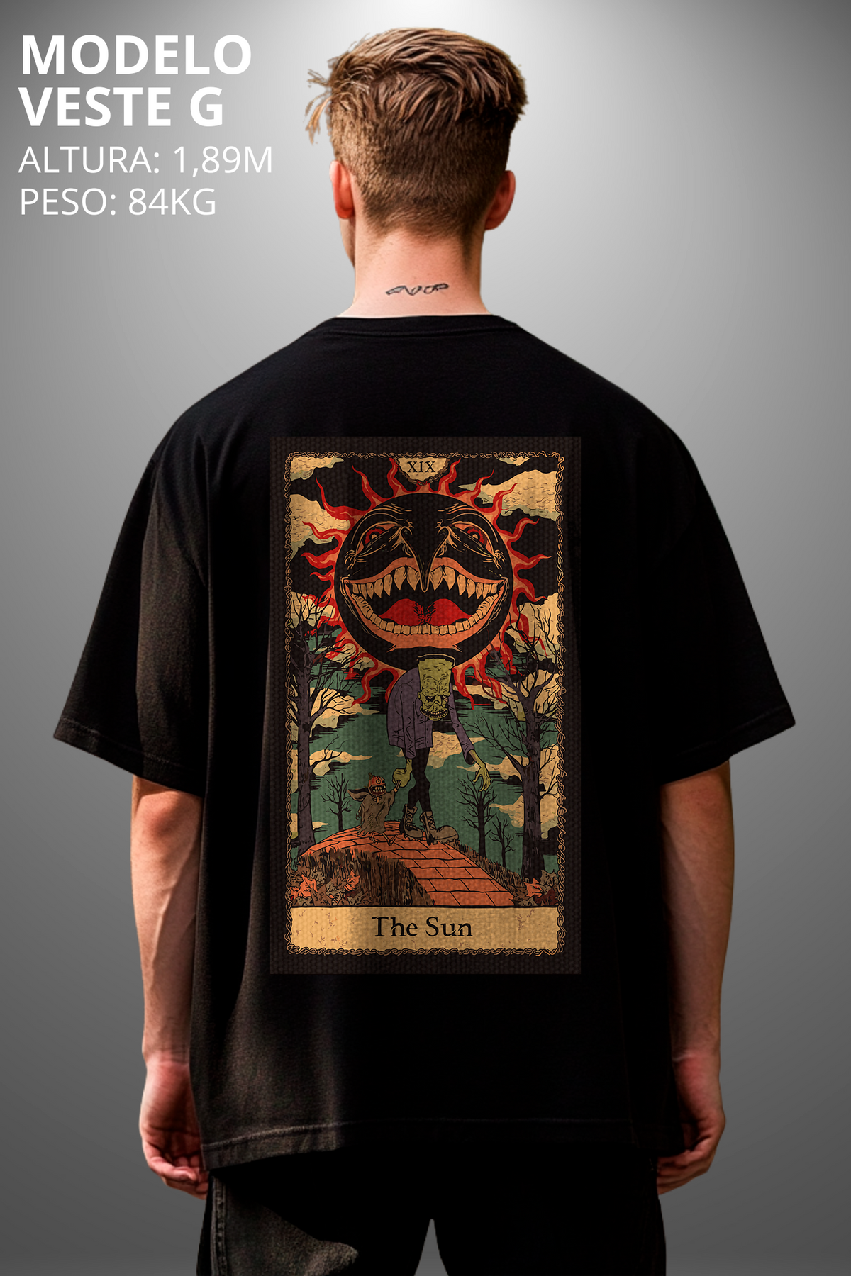 Camiseta Oversized Tshirt Hevor Tarot The Sun