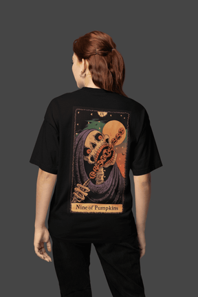 Camiseta Oversized Tshirt Hevor Tarot Nine of Pumpkins